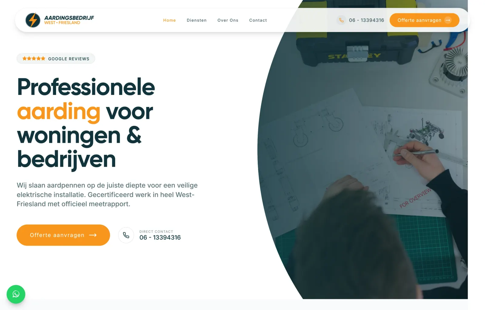 Aardingsbedrijf West-Friesland website case