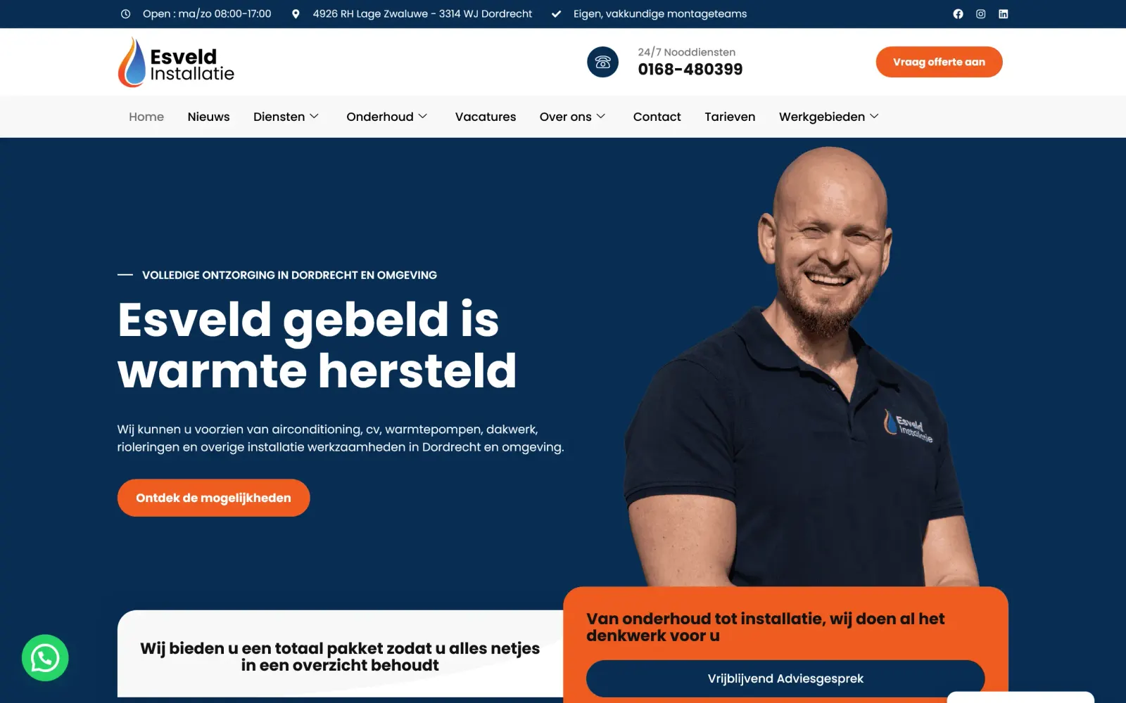 Esveld Installatie — website ontworpen door Nieuwblik