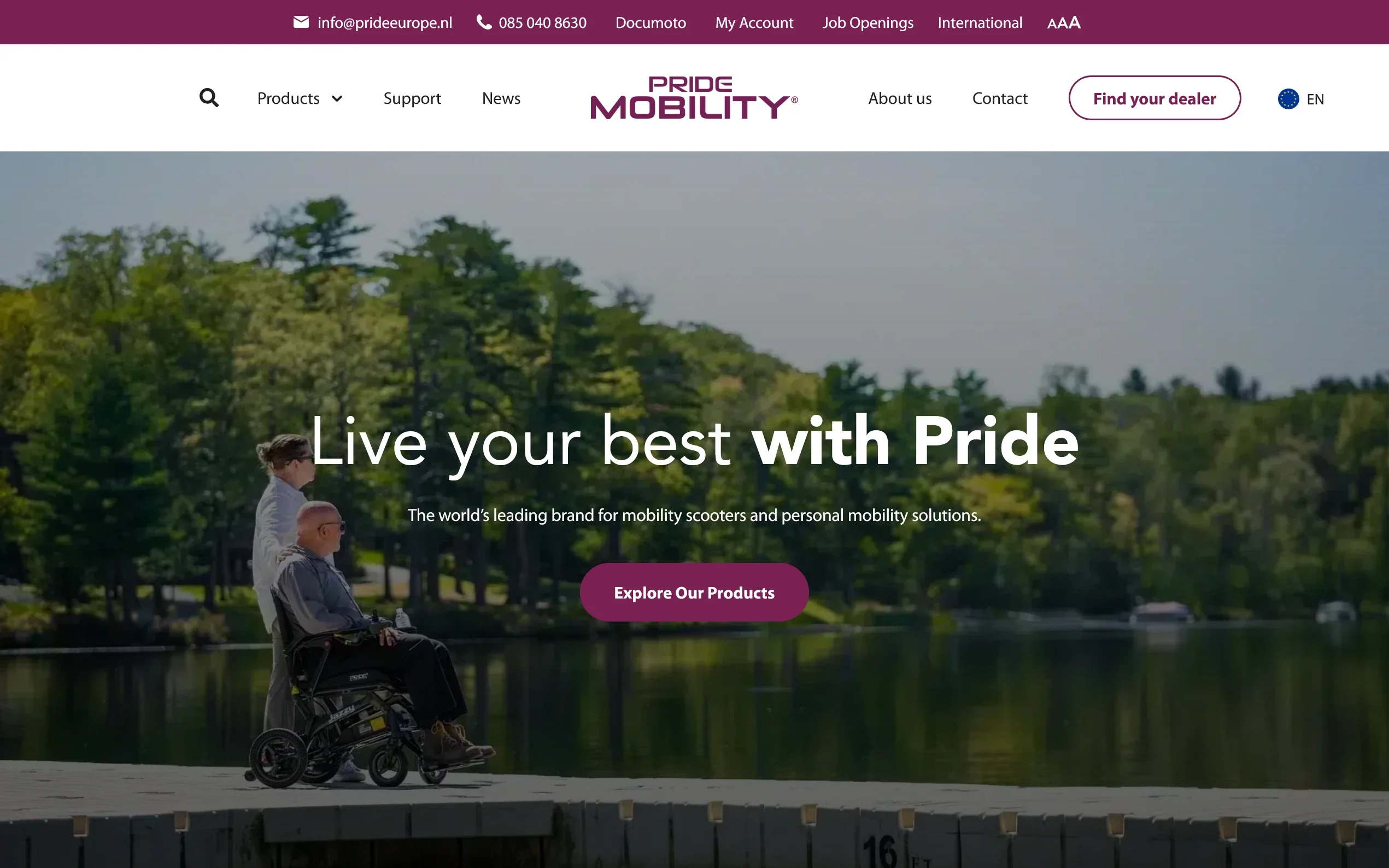 Pride Mobility Europe — website ontworpen door Nieuwblik