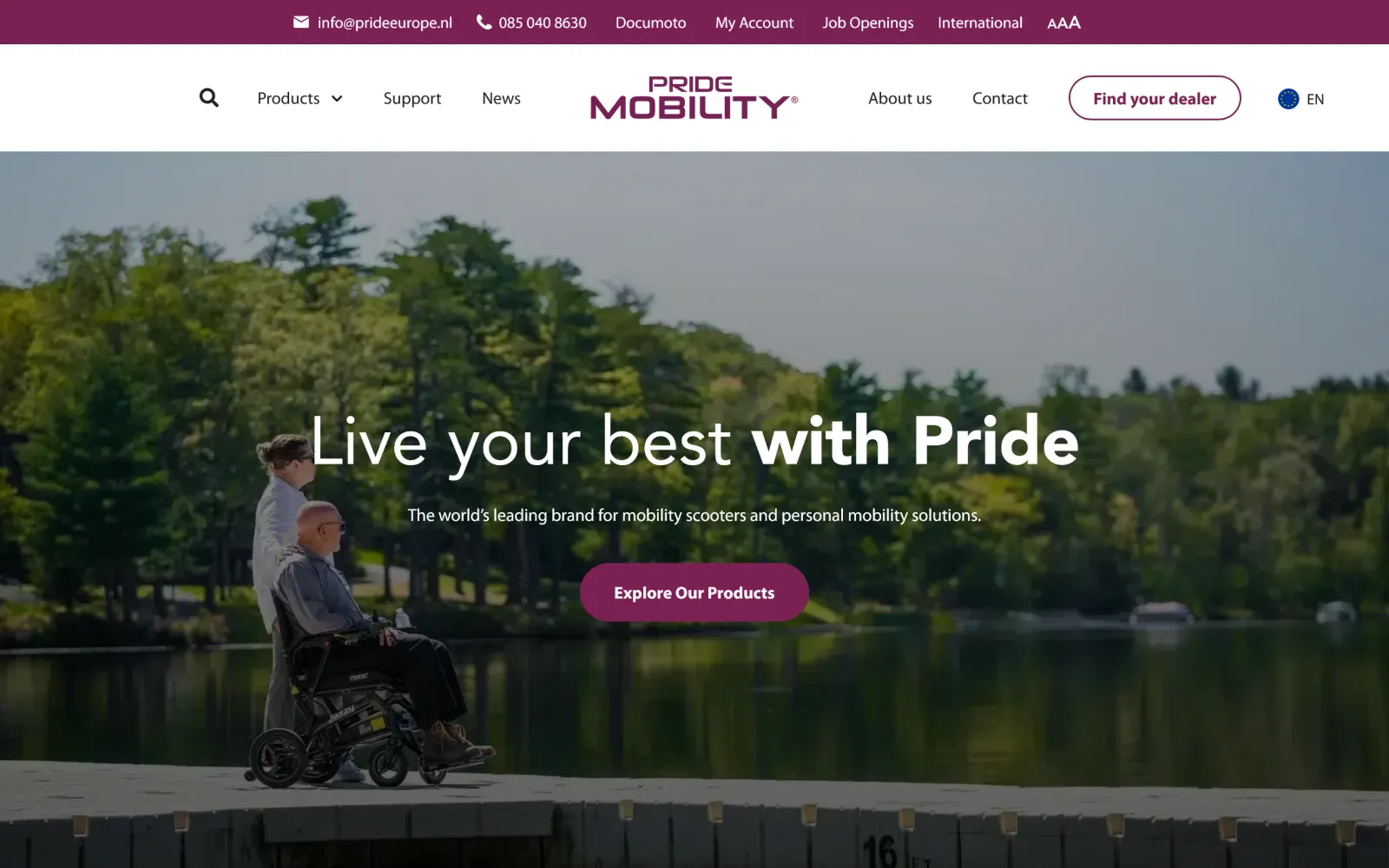 Pride Mobility Europe — website ontworpen door Nieuwblik