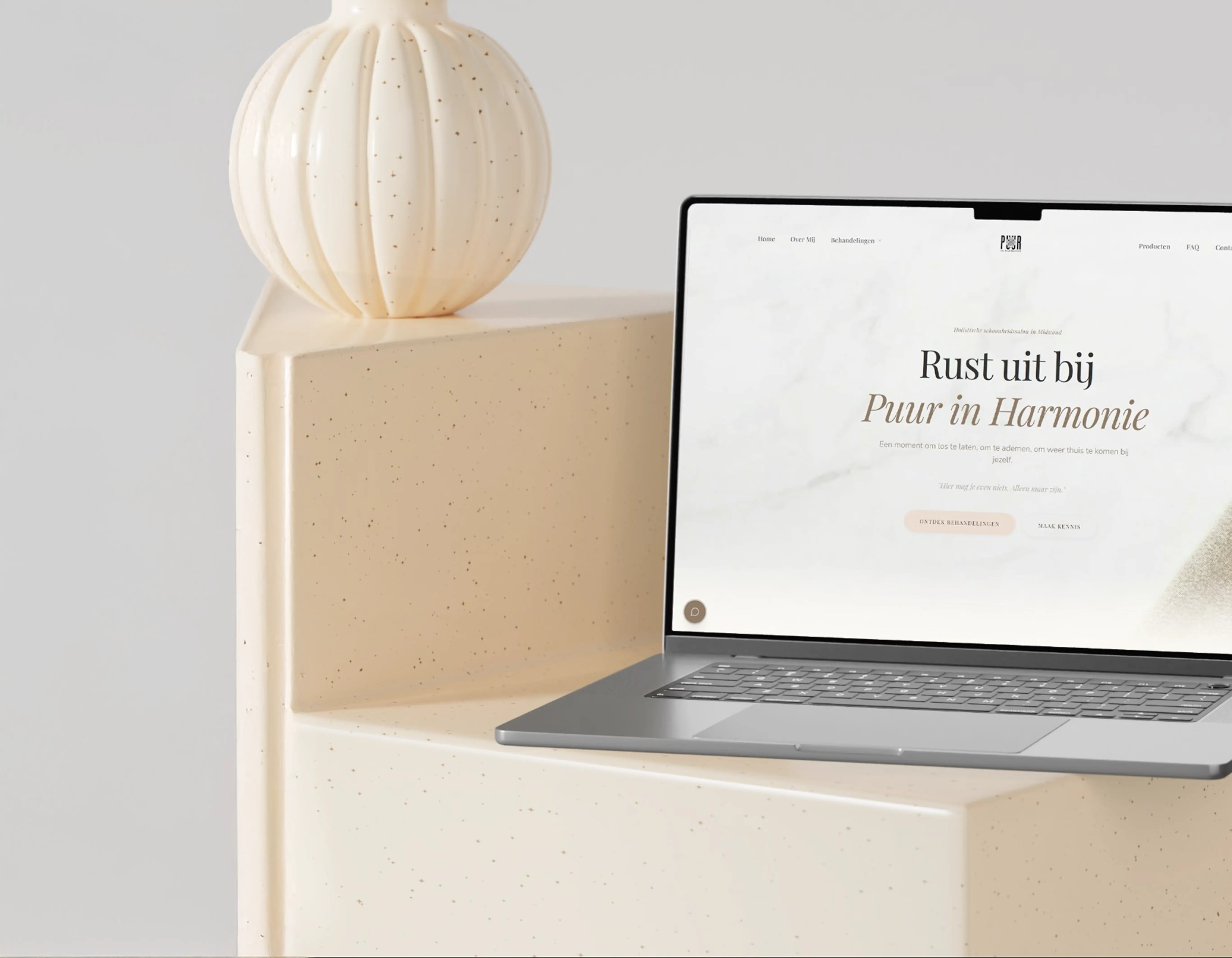 Puurinharmonie.nl laptop weergave