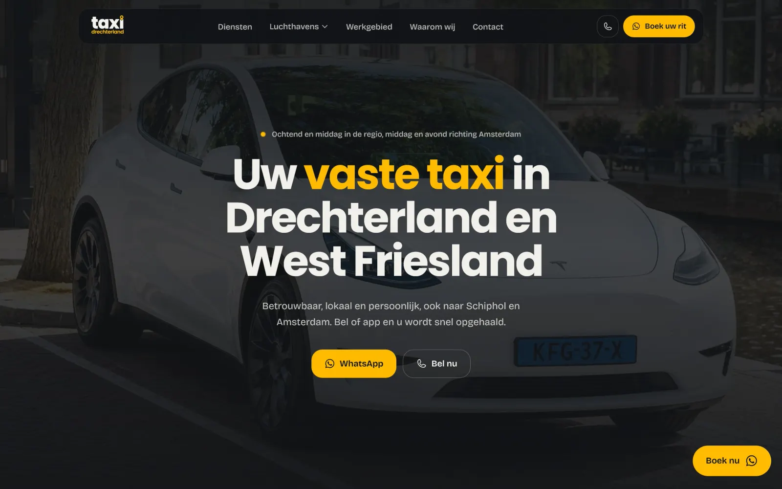 Taxi Drechterland — website ontworpen door Nieuwblik